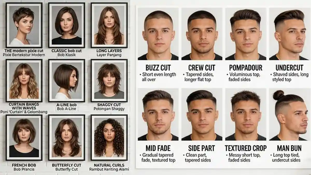 DAFTAR 100 Nama Potongan Rambut Pria dan 100 Nama Potongan Rambut ...