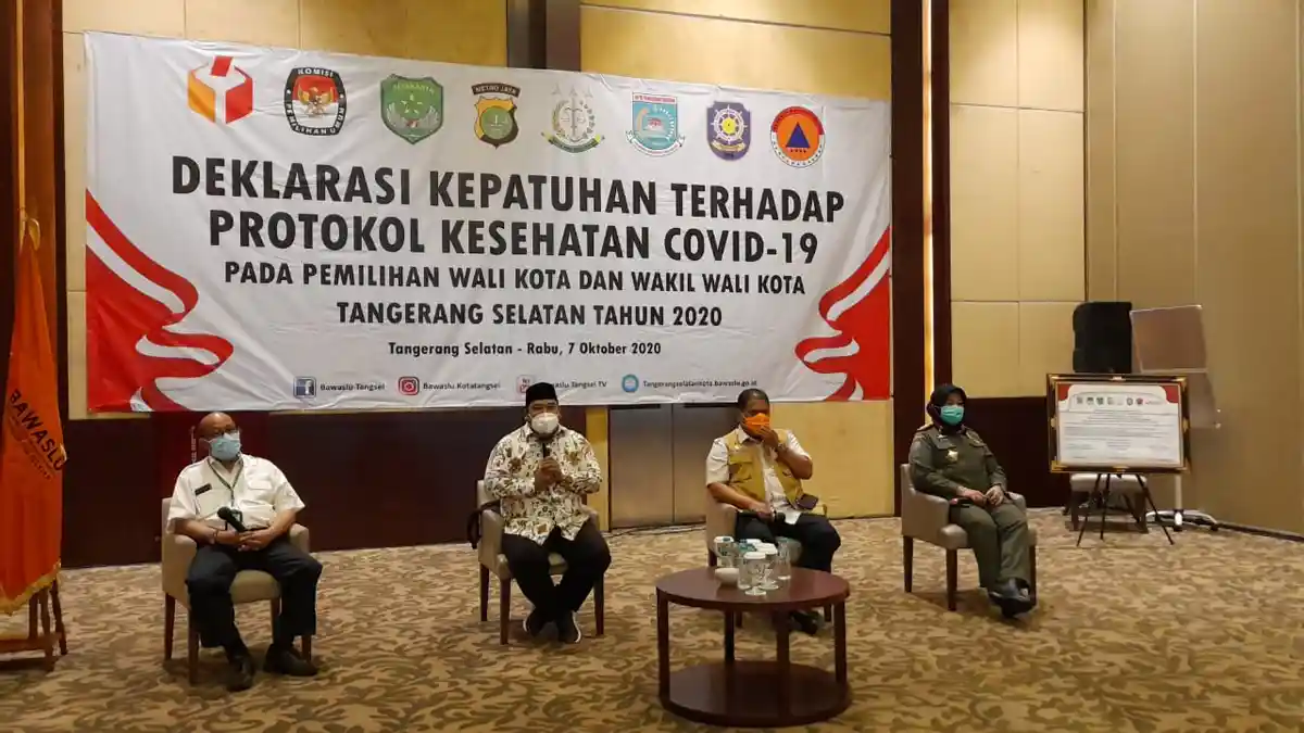 Bawaslu Tangerang Selatan Ingatkan Paslon, Kampanye Tak Peduilikan Protokol Kesehatan Dibubarkan