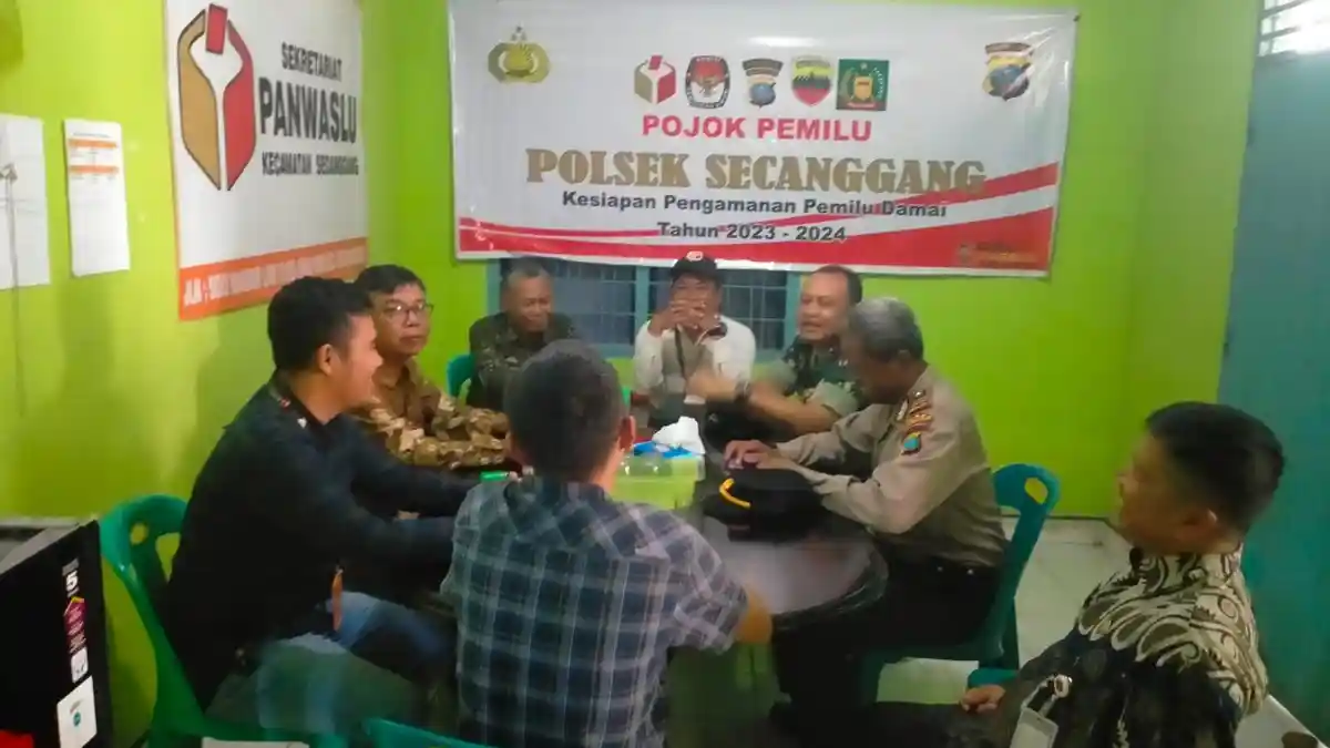 Giat Pojok Pemilu,Polsek Jajaran Polres Langkat Mewujudkan Pemilu Damai