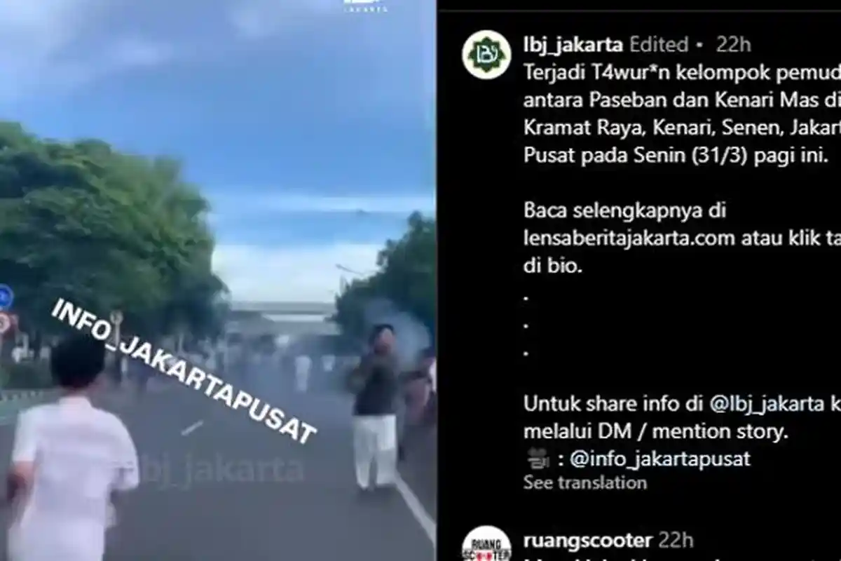 4 Fakta Video Viral Tawuran Usai Salat Ied di Jakpus, Hari Pertama Lebaran Langsung Ribut