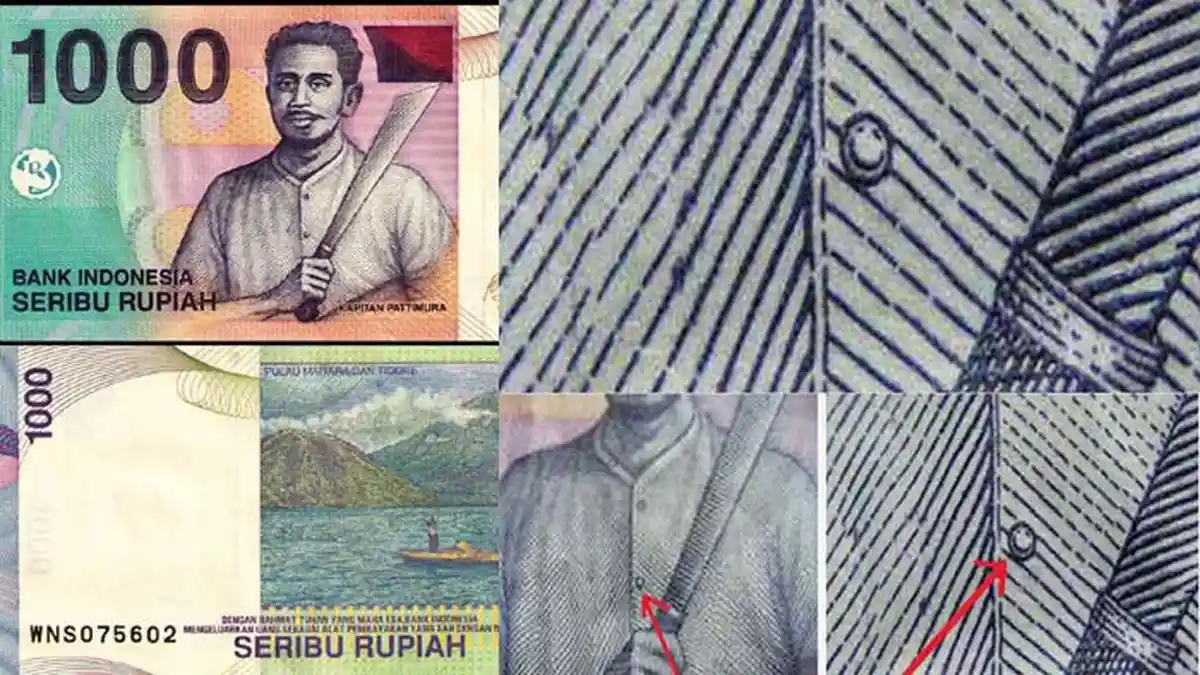 Emoticon di Kancing Baju Pattimura Uang Rp1.000, Sengaja Apa Kebetulan?