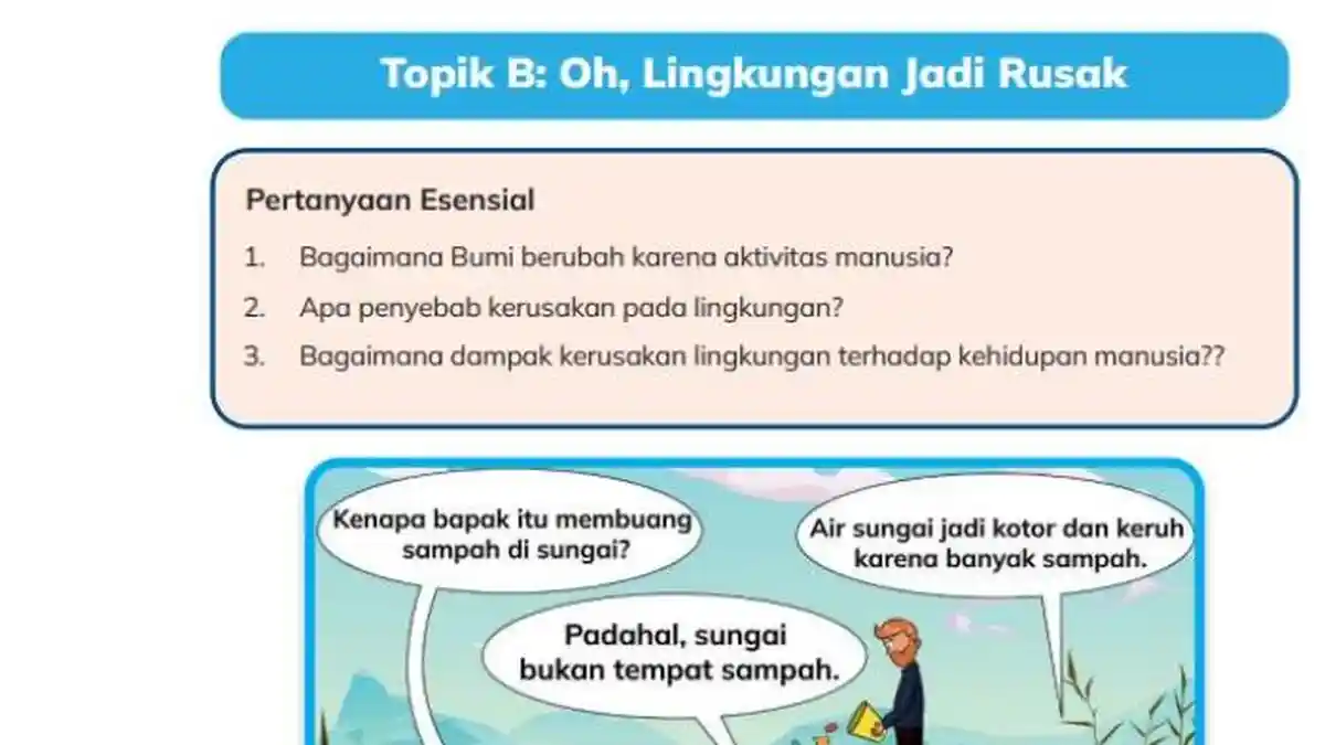 Kunci Jawaban IPAS Kelas 5 SD Halaman 222 Kurikulum Merdeka: Lingkungan Jadi Rusak