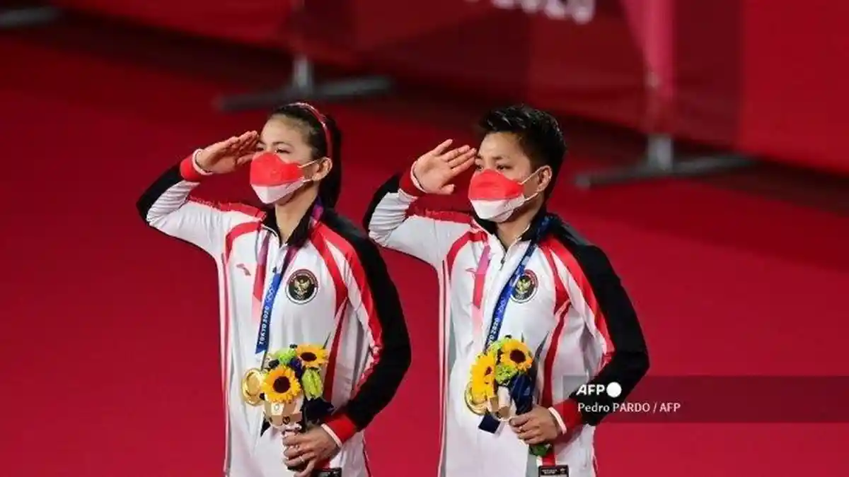Indonesia Raih Medali Emas Badminton Ganda Putri di Ajang Olimpiade Tokyo 2020