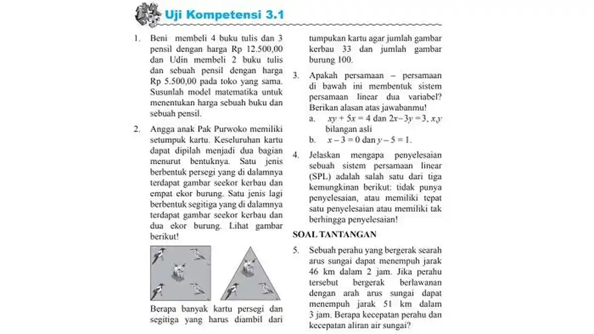 Kunci Jawaban Matematika Kelas 10 SMA Halaman 91: Uji Kompetensi 3.1 ...