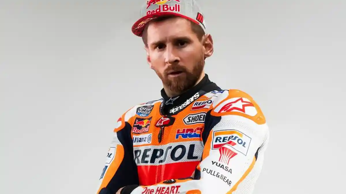 Parodi Lionel Messi Gabung Repsol Honda, Marc Marquez: Jaga Baik-baik Motorku