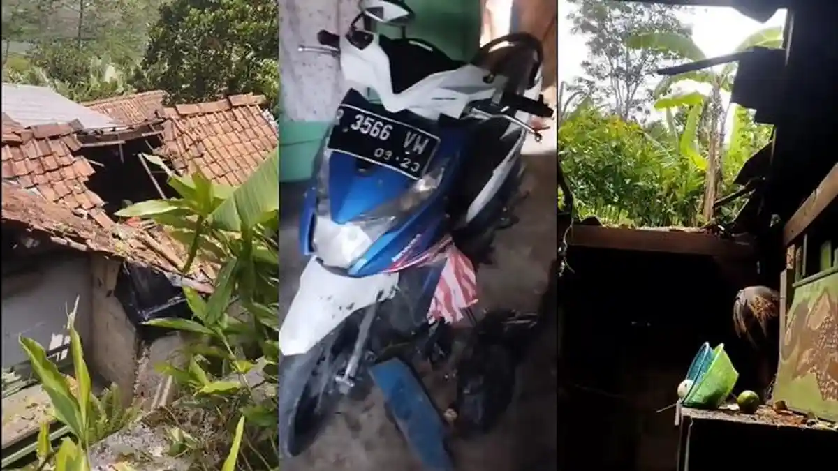 Kecelakaan Tadi Siang, Suami Kritis Istri dan Anak Luka-luka, Mudik Naik Motor Terjun ke Rumah Warga