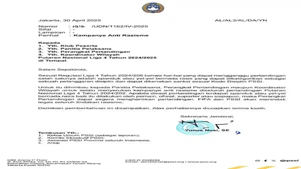PSSI Serukan Kampanye Anti Rasisme Usai Laporan Insiden Bintang Timur ...