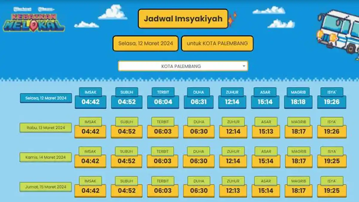 Jadwal Buka Puasa Ramadhan Hari Ini Palembang, Selasa 12 Maret 2024, Lengkap Doa Berbuka Puasa
