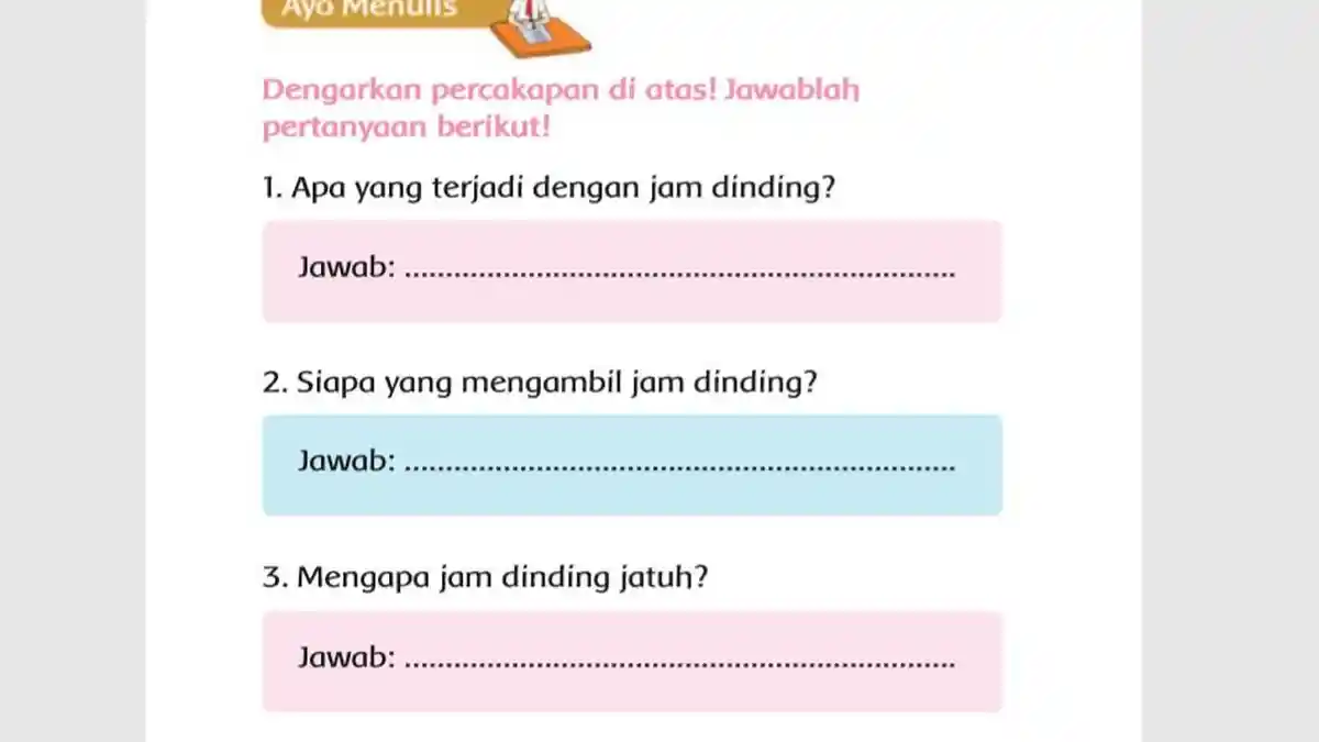 Apa yang Terjadi dengan Jam Dinding? Buku Tema 5 Kelas 2 Halaman 4 dan 6