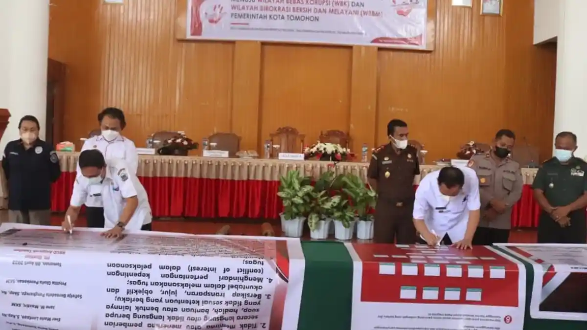 Pencanangan Zona Integritas Menuju WBK dan WBBM, Wali Kota Tomohon Minta Dukungan Semua Pihak