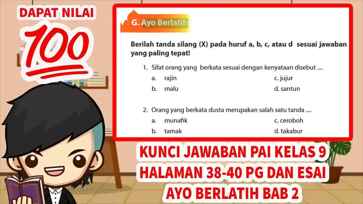 Soal & Kunci Jawaban Pendidikan Agama Islam Kelas 9 SMP BAB 2 : Sikap dan Tingkah Laku Seseorang