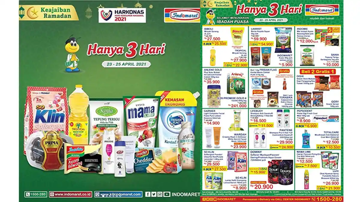 Promo JSM Indomaret Hari Ini Sabtu 24 April 2021, Snack Beli 2 Gratis 1, Kopi, Teh Gratisan