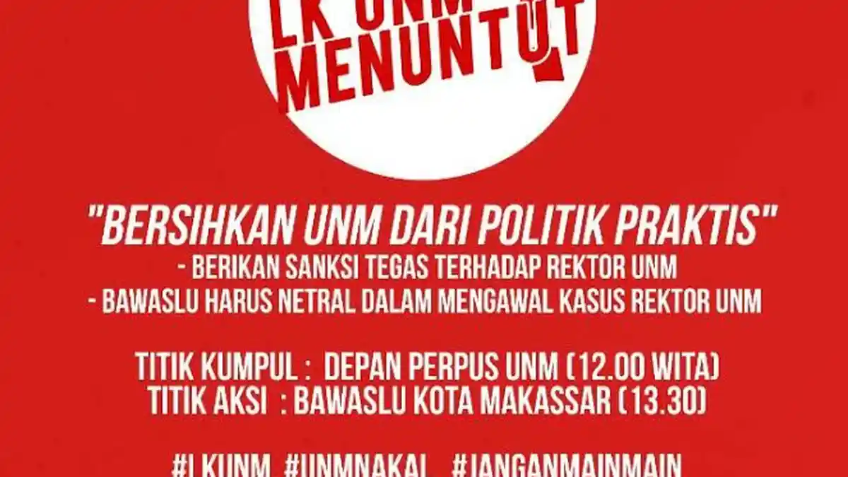 Waspada Macet, Siang Ini Mahasiswa UNM Bakal Demo di Kantor Bawaslu, Ini Jalur Alternatifnya