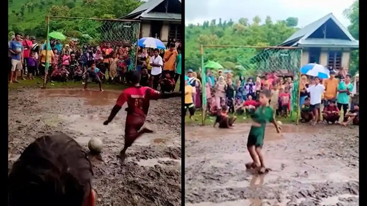 Viral Drama Adu Penalti Bocah Main Sepak Bola di Bima Bawa Gengsi Ronaldo Vs Messi