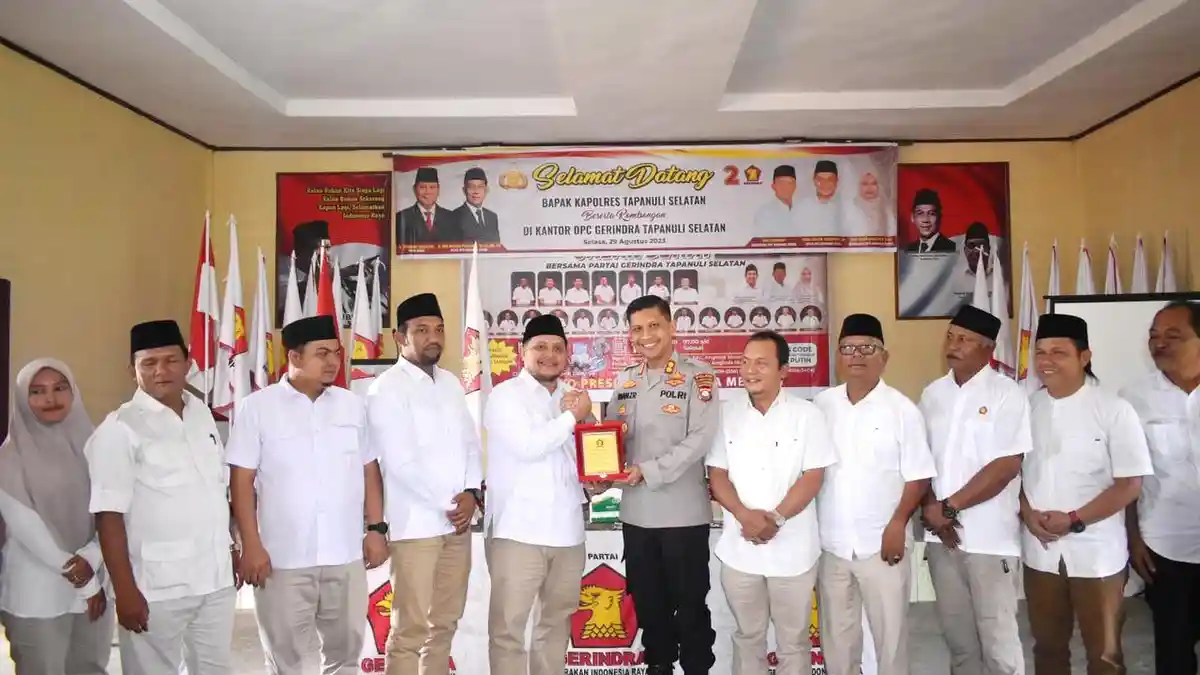 Wujudkan Pemilu Damai, Kapolres Silaturahmi ke DPC Partai Gerindra Tapsel