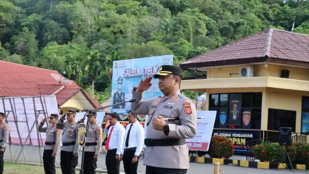 Kapolres Abdya Pimpin Sertijab Wakapolres, Kasat Reskrim, dan Sejumlah Perwira, Titip 3 Pesan Ini - Serambinews.com