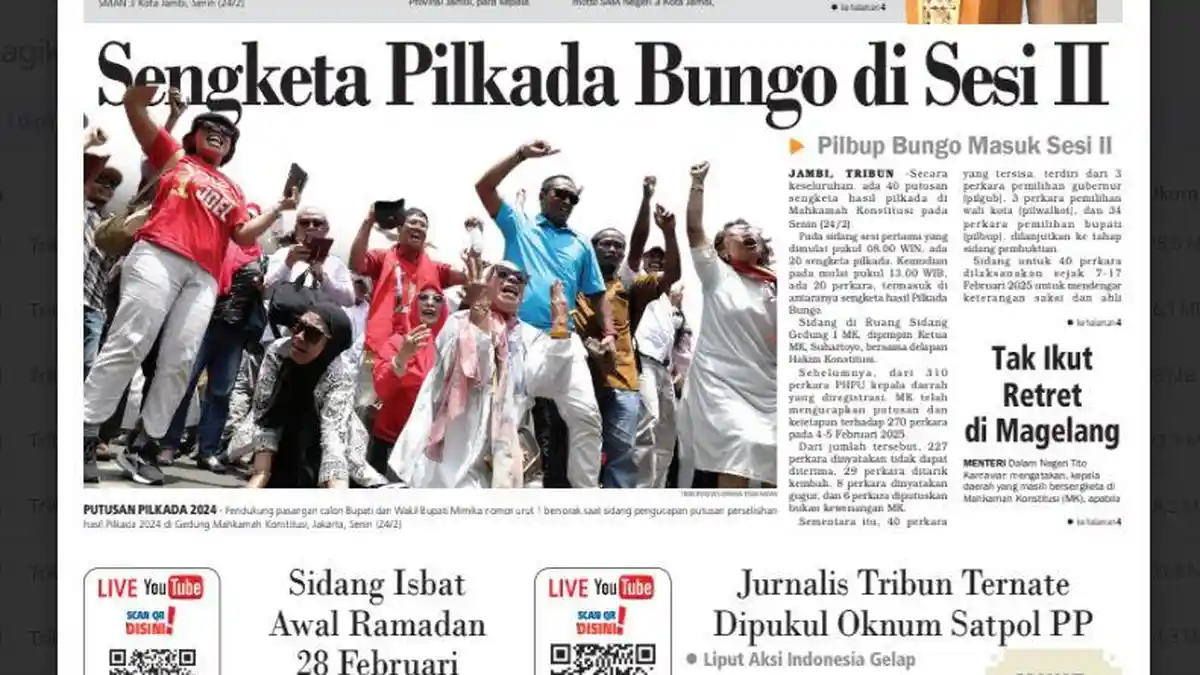 Kapan PSU Pilkada Bungo di 21 TPS Akan Digelar? MK Perintahkan Maksimal 45 Hari Setelah Putusan