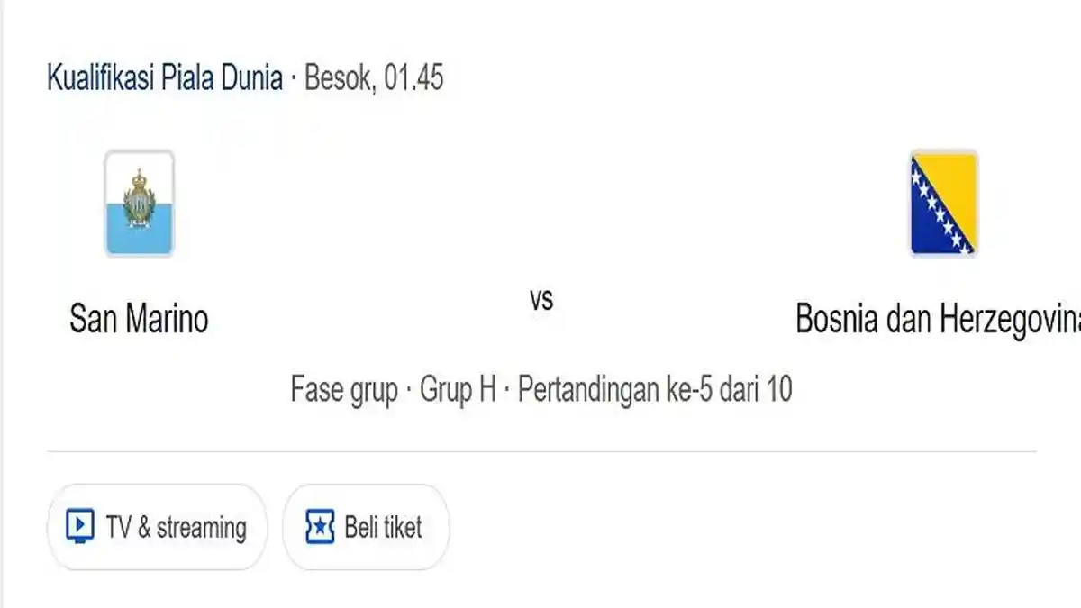 Prediksi Skor dan Susunan Pemain San Marino VS Bosnia, Adu Tajam Nanni dan Dzeko