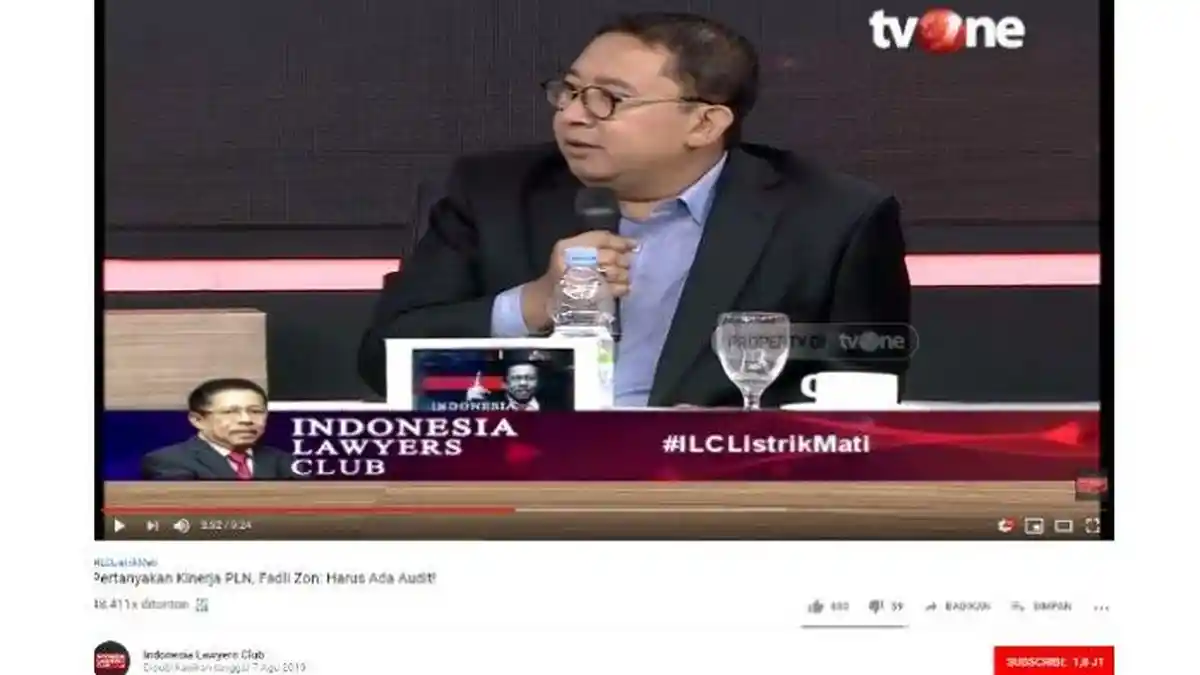 Buntut Pemadaman Listrik, Fadli Zon Dorong PLN Diaudit: Ini Persoalan Kedaulatan Energi