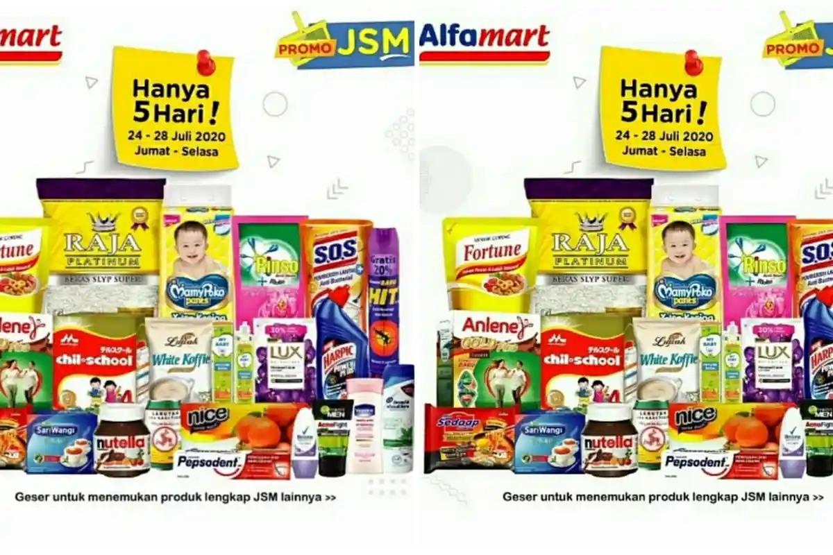 KATALOG PROMO JSM ALFAMART 24-28 Juli 2020, Beras Minyak Goreng hingga Detergen Murah Hanya 5 Hari
