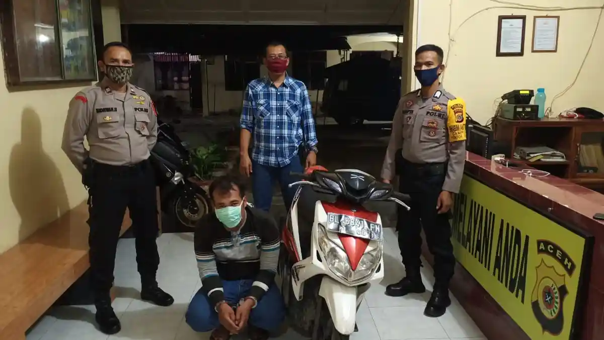 Maling Sepmor Warga Langsa Lama Ini Ngaku Khilaf Karena Kalah Judi Online