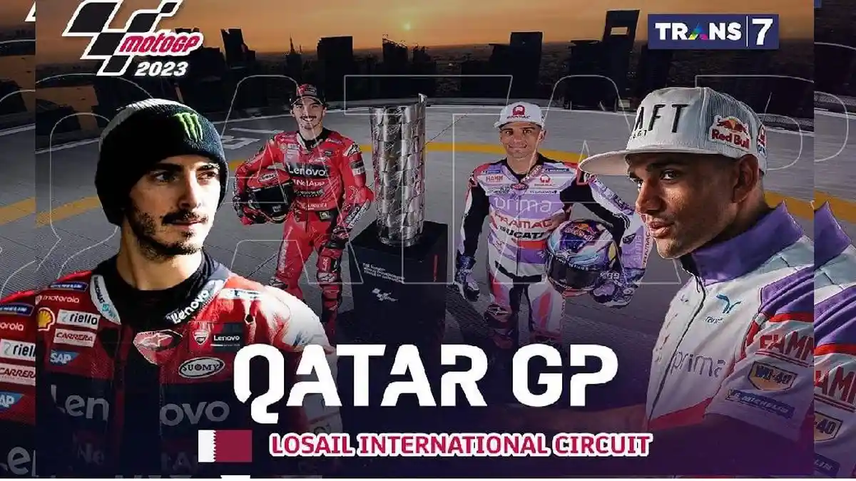 Gratis TV TRANS 7 Live Streaming MotoGP Qatar 2023 Race Hari ini Marquez Start Belakang Johann Zarco
