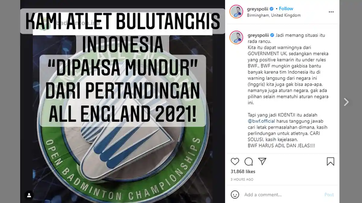 Luapan Emosi Pemain Indonesia Setelah Dipaksa Mundur dari All England: BWF Harus Adil!