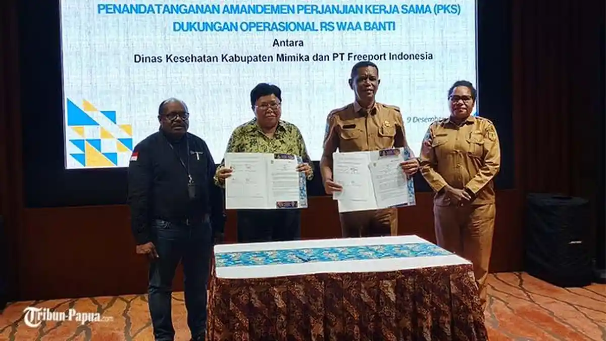 PTFI dan Dinkes Mimika Tandatangani Amandemen PKS, Dukung Operasional RS Waa Banti