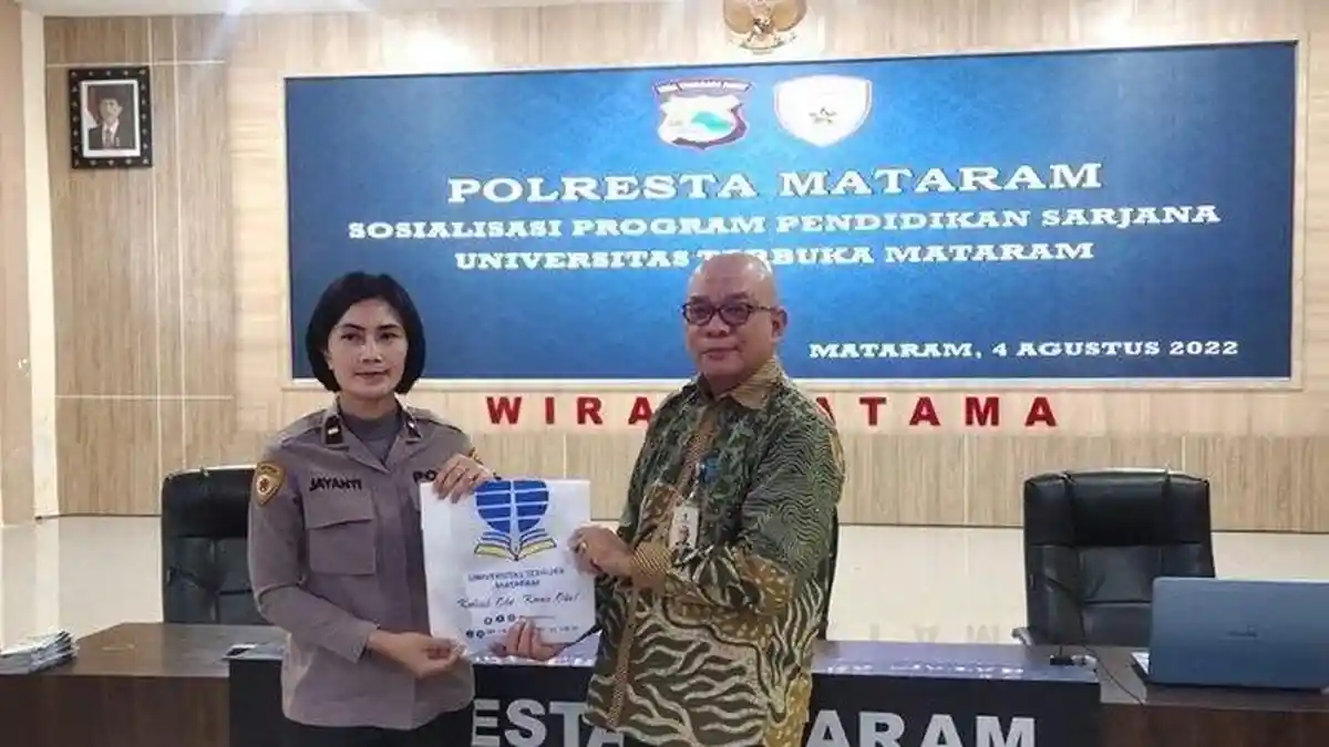 UT Mataram Sosialisasi Program Pendidikan Sarjana pada Bintara Remaja di Polresta Mataram