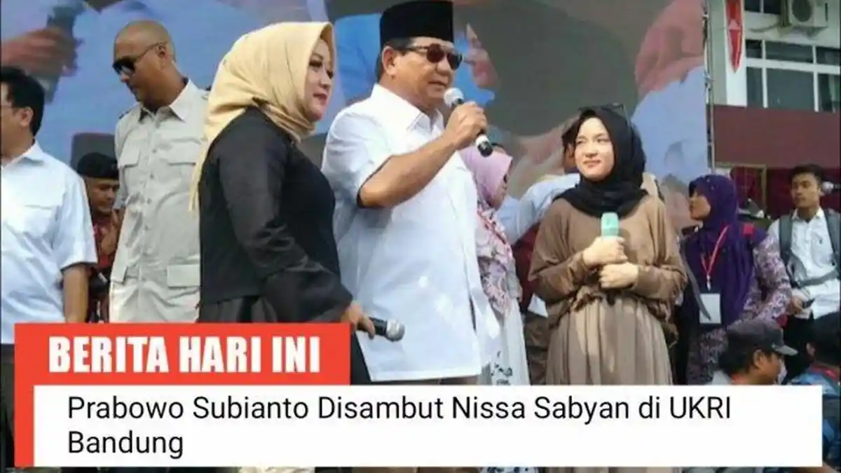 Prabowo Subianto Satu Panggung dengan Nissa Sabyan, Sebut Panitia Salah Besar 
