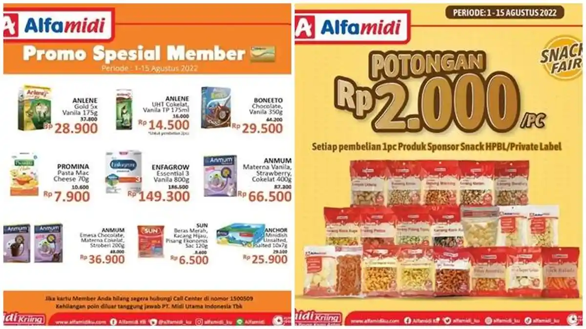 Promo Alfamidi Hari ini Kamis 4 Agustus 2022, Belanja Snack Ada Potongan Rp 2.000