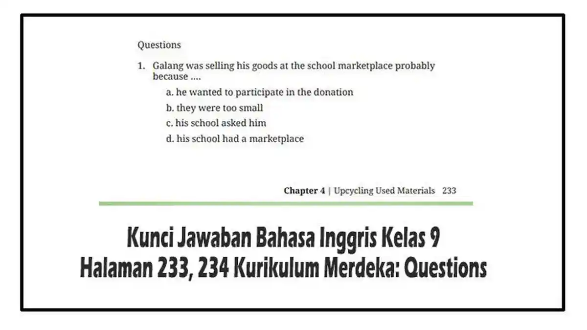 Kunci Jawaban Bahasa Inggris Kelas 9 Halaman 233, 234 Kurikulum Merdeka ...