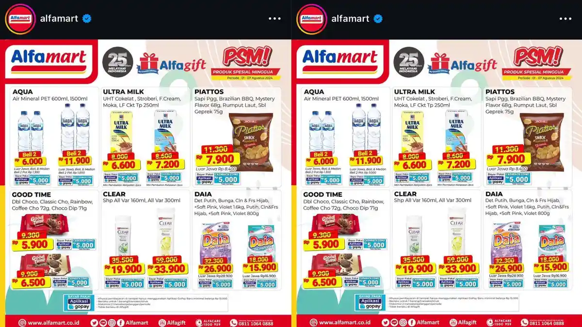 Promo PSM Alfamart Periode 1-7 Agustus 2024, Ada Clear Shampoo Rp 19.900 dan Daia Deterjen Rp 15.900