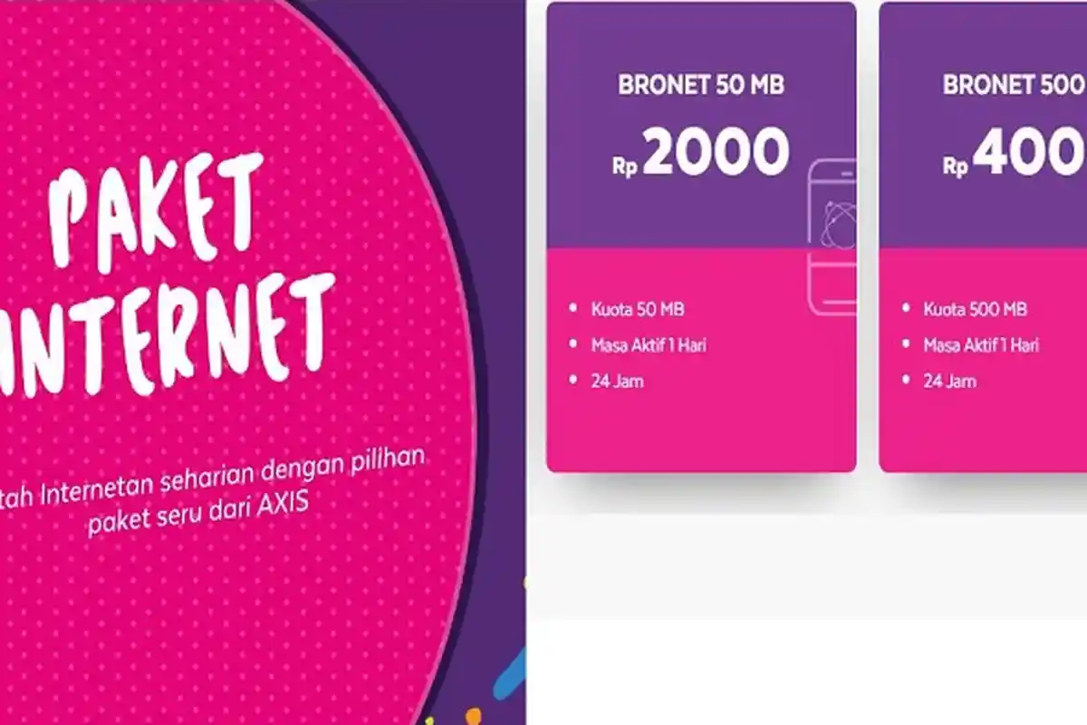 Paket Data dengan Harga Murah, Axis Bronet dan Bronet 24 Jam Bulan Desember 2019