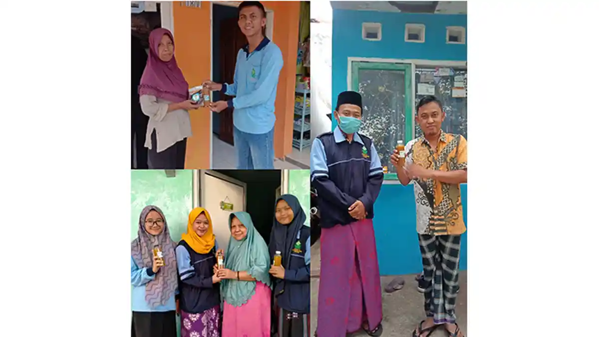 KKN UIN Walisongo Bagikan Jamu dan Masker di Tiga Tempat di Semarang