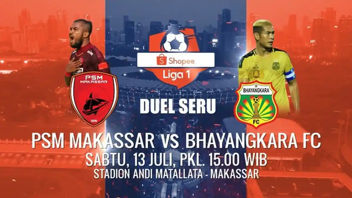 PSM Makassar vs Bhayangkara FC Live Streaming Indosiar di Liga 1 2019 Pekan 8, Kick Off 15.30 WIB