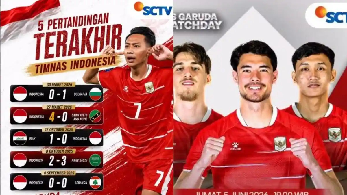 LIVE SCTV Gratis! LINK TV Online Streaming Timnas Indonesia vs Oman di FIFA Matchday