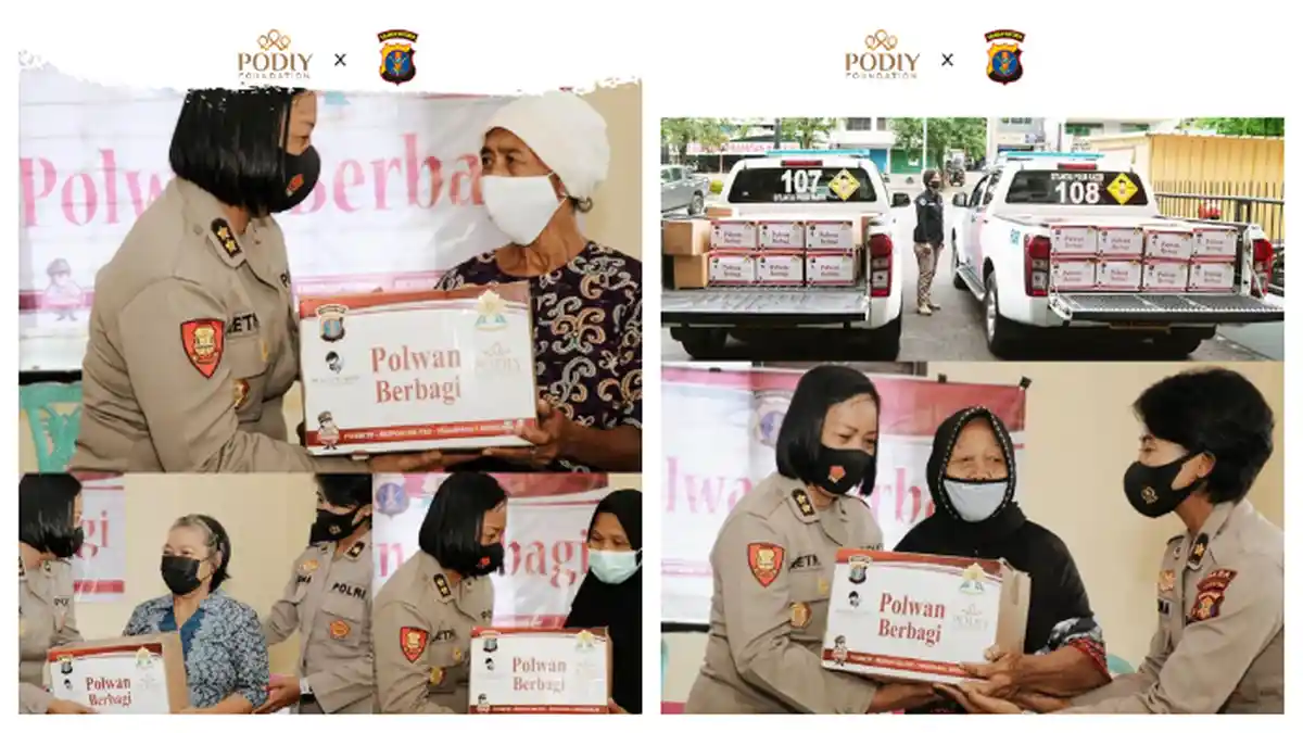 Dalam Rangka HUT Polwan, Podiy Foundation Salurkan Paket Sembako di Balikpapan