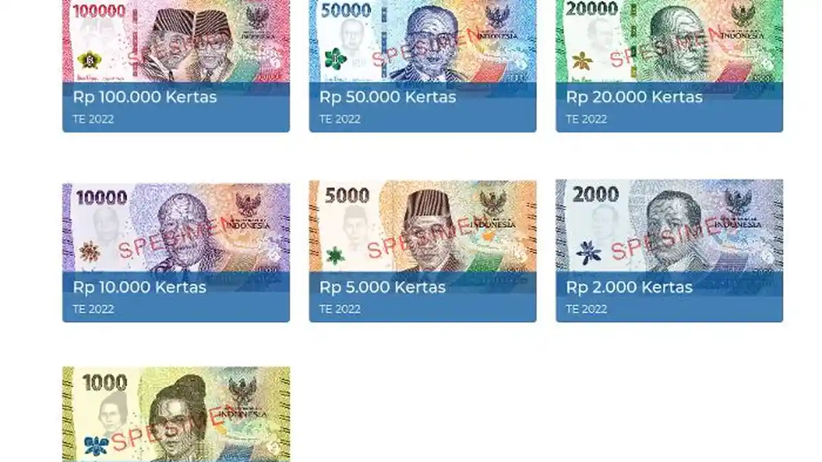 Pemerintah dan Bank Indonesia Meluncurkan 7 Pecahan Uang Rupiah Kertas Baru Tahun Emisi 2022