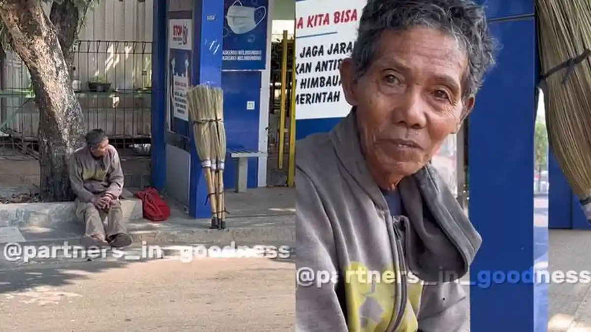 Meski Stroke, Mbah Husen Tetap Keliling Jalan Kaki 25 Km Jualan Sapu, Cuma Dapat Untung Rp5 Ribu