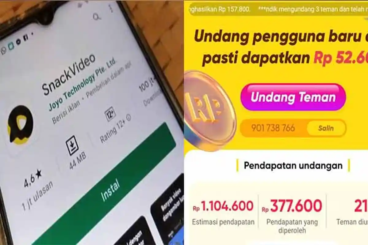 CARA Hasilkan Uang Cepat dari Aplikasi Snack Video, Masukkan Kode Referral Snack Video dan Share