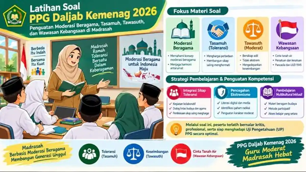 30 Contoh Soal PPG Daljab Guru Madrasah 2026, Model Soal Moderasi ...
