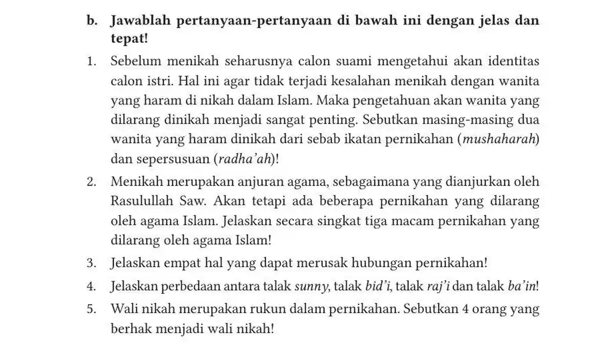 Kunci Jawaban PAI Kelas 11 Halaman 291Kurikulum Merdeka: Penilaian Pengetahuan, Soal Esai
