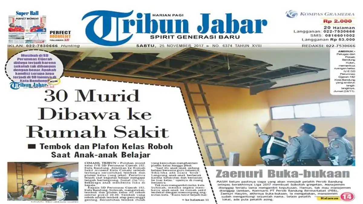 VIDEO HEADLINE-koran Tribun Jabar edisi Sabtu 25 November 2017, 30 ...