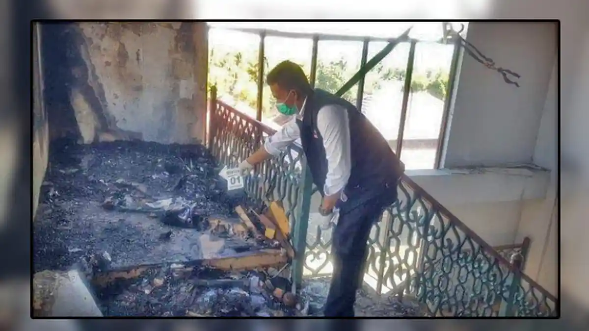 Polisi Tangkap Seorang Oknum PNS, Mengaku Bakar Kantor Bupati, Takut Aksi Lainnya Terekam CCTV