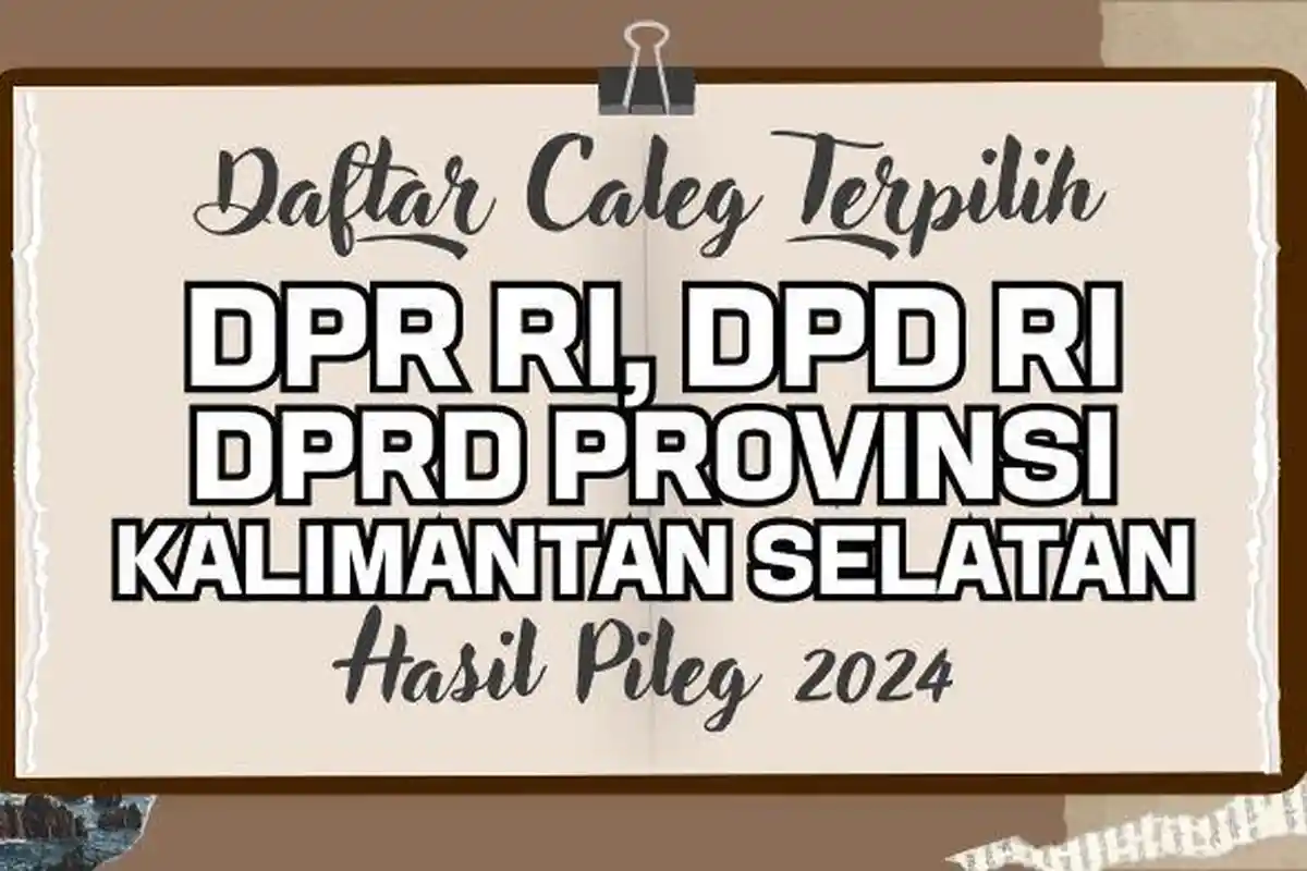 Daftar Nama Semua Caleg DPR RI, DPD RI, DPRD Provinsi Kalimantan Selatan Terpilih di Pileg 2024