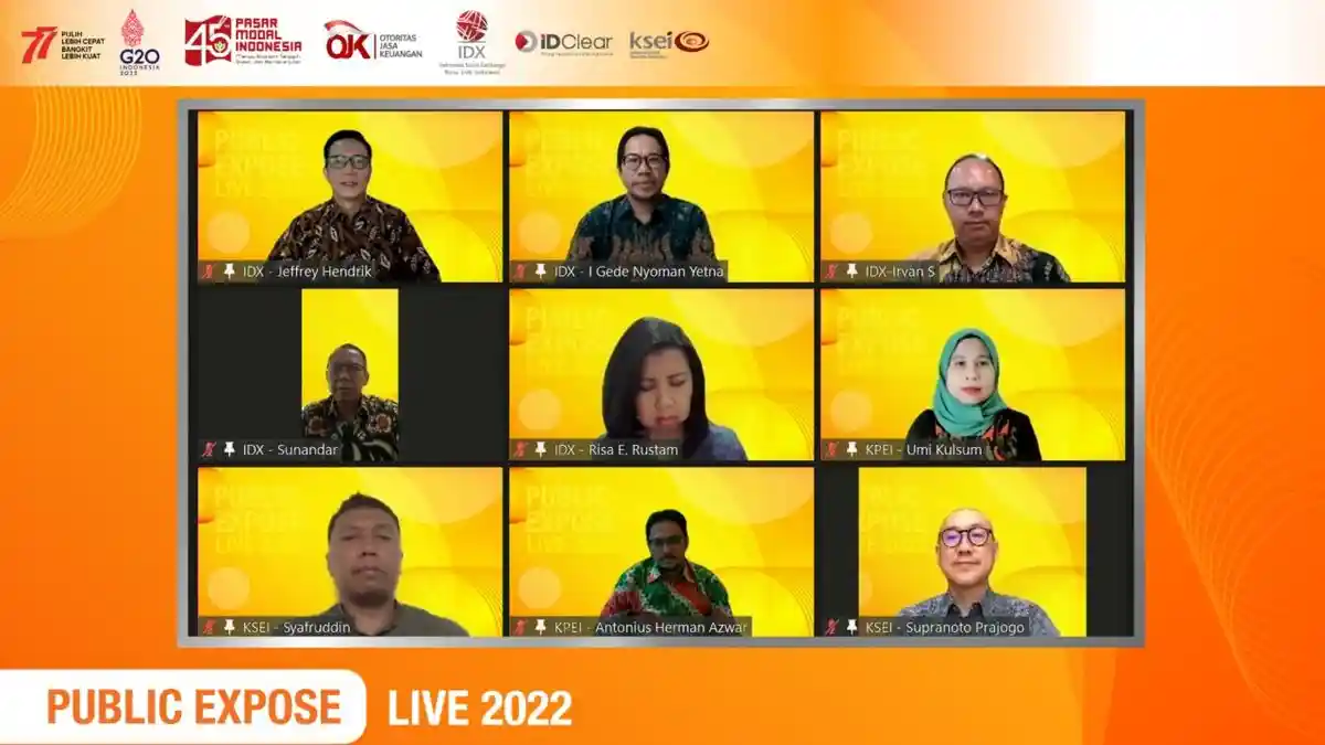 54 Perusahaan Tercatat Ramaikan Public Expose LIVE 2022, Kerjasama BEI dengan KPEI, KSEI, dan OJK