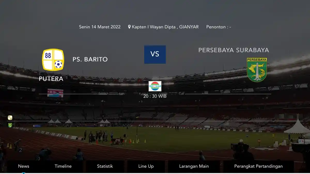 LINK LIVE STREAMING Barito Putera vs Persebaya Surabaya, Line-up H2H dan Skor, LIVE INDOSIAR