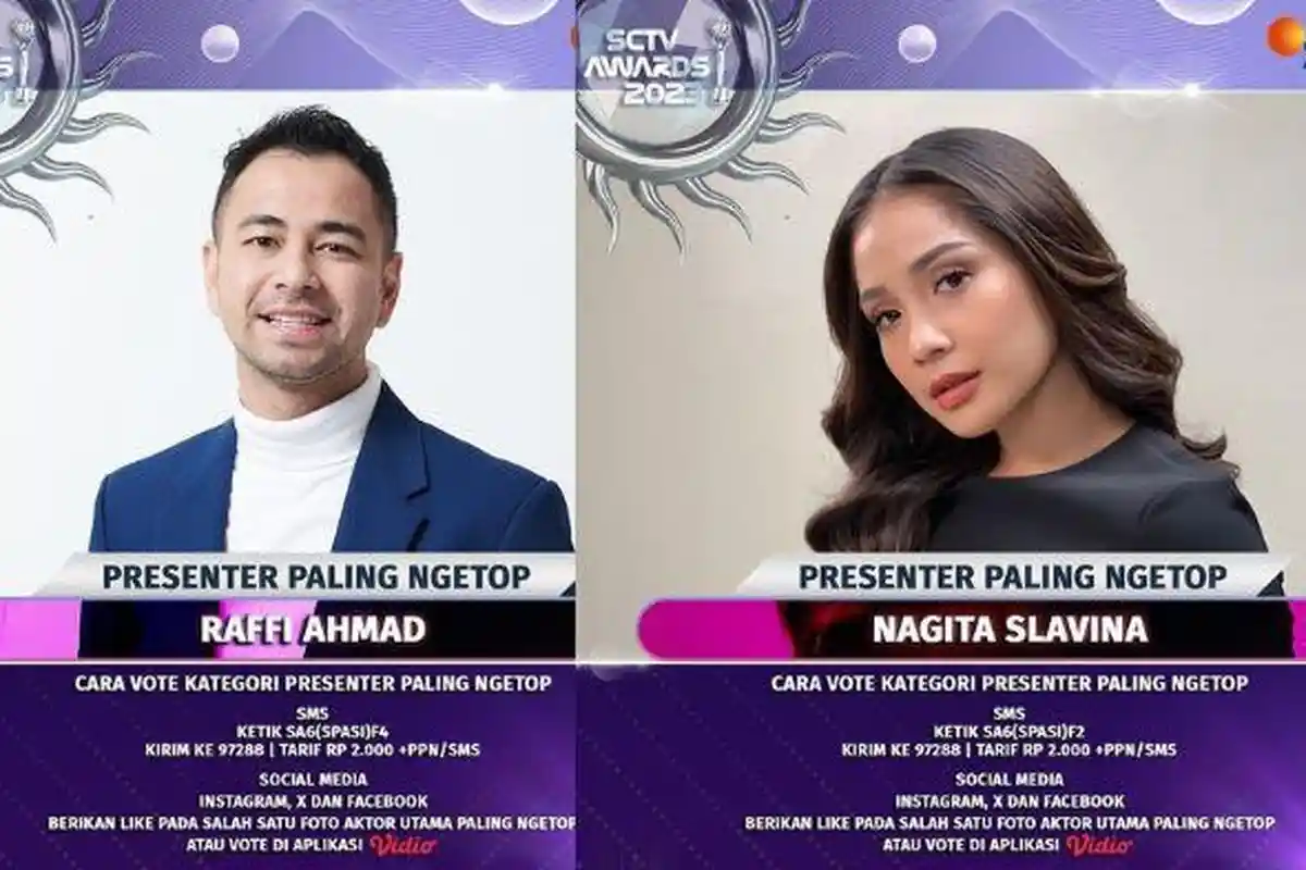 Raffi Ahmad Bersaing dengan Nagita Slavina di SCTV Awards 2023
