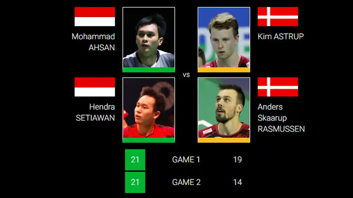 Kalahkan Wakil Denmark, Ahsan/Hendra Susul Fajar/Rian ke Semi Final Hong Kong Open 2018